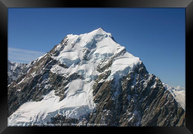 Mount Cook-Southern Alps New Zealand.  Framed Print by Janet Marsh  Photography