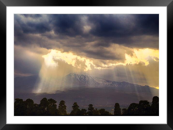 Storm over Etna Framed Mounted Print by Ceri Jones