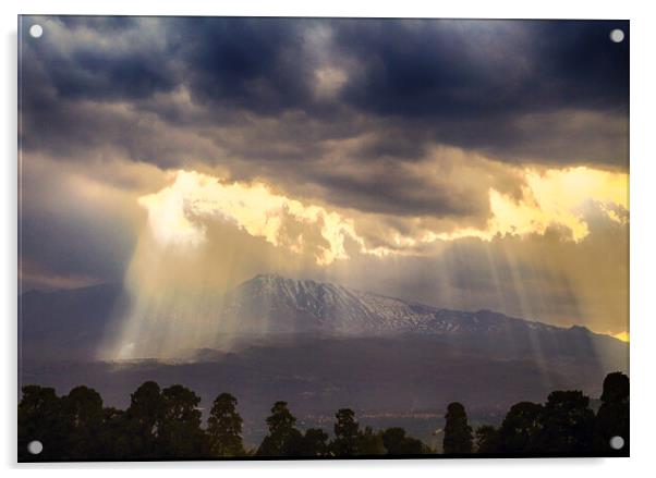 Storm over Etna Acrylic by Ceri Jones
