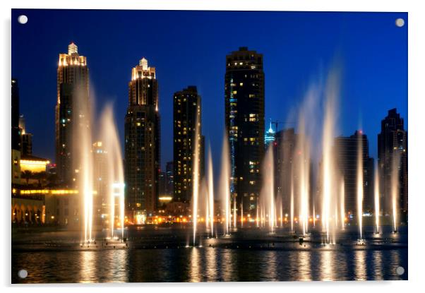 The Dubai Fountain Acrylic by Fabrizio Troiani