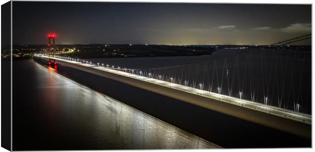 Humber Bridge at Night Canvas Print by Apollo Aerial Photography