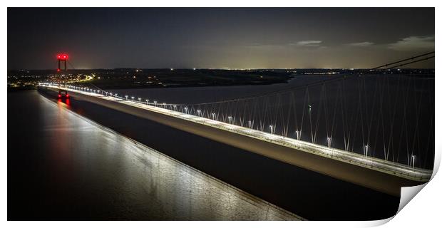 Humber Bridge at Night Print by Apollo Aerial Photography