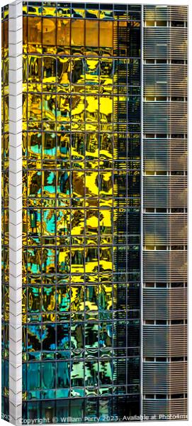 Colorful Reflection Abstract Building Honolulu Hawaii Canvas Print by William Perry