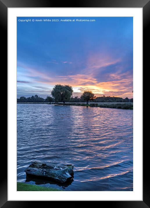 Blue hour before sunrise in Surrey Framed Mounted Print by Kevin White