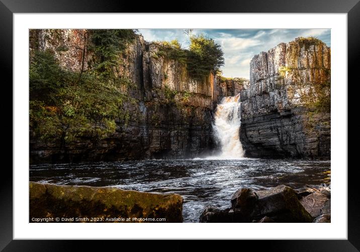 High Force waterfall Framed Mounted Print by David Smith