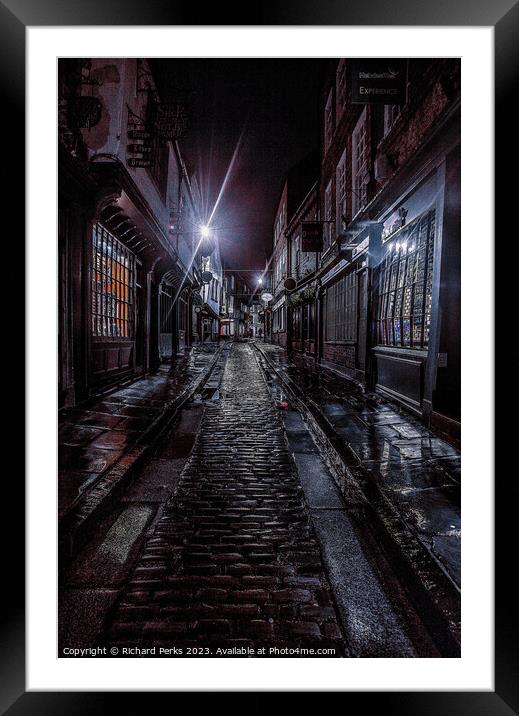 The Shambles In Reflection Framed Mounted Print by Richard Perks