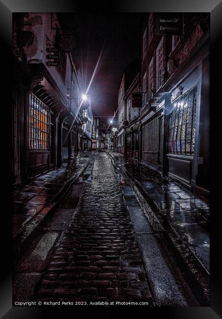 The Shambles In Reflection Framed Print by Richard Perks