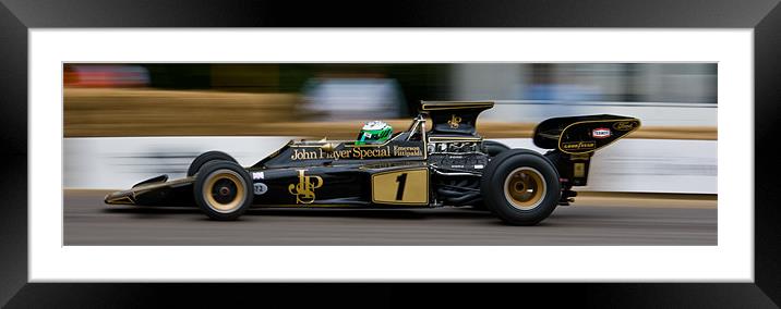 Emerson Fittipaldi and the Type 72 Framed Mounted Print by Julian Bowdidge