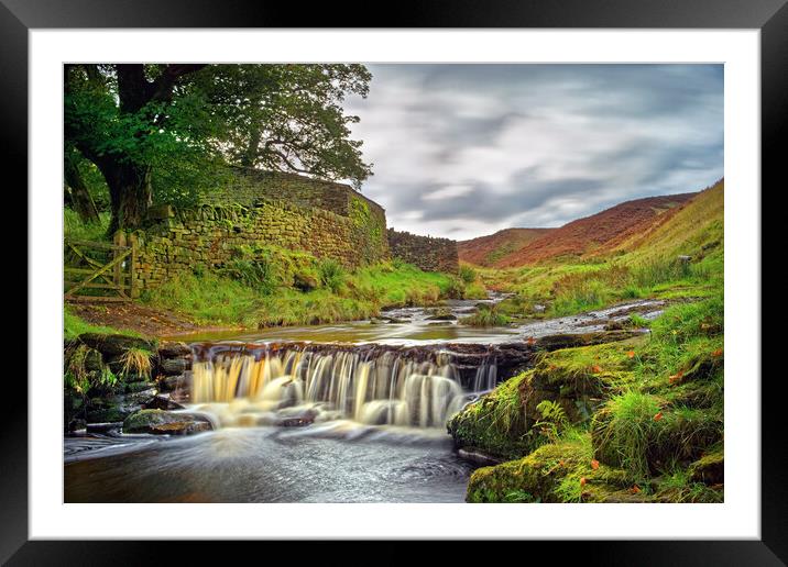 River Colne Waterfalls near Marsden Framed Mounted Print by Darren Galpin