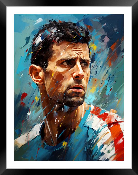 Novak Djokovic Framed Mounted Print by Steve Smith