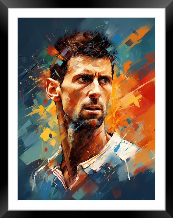 Novak Djokovic Framed Mounted Print by Steve Smith