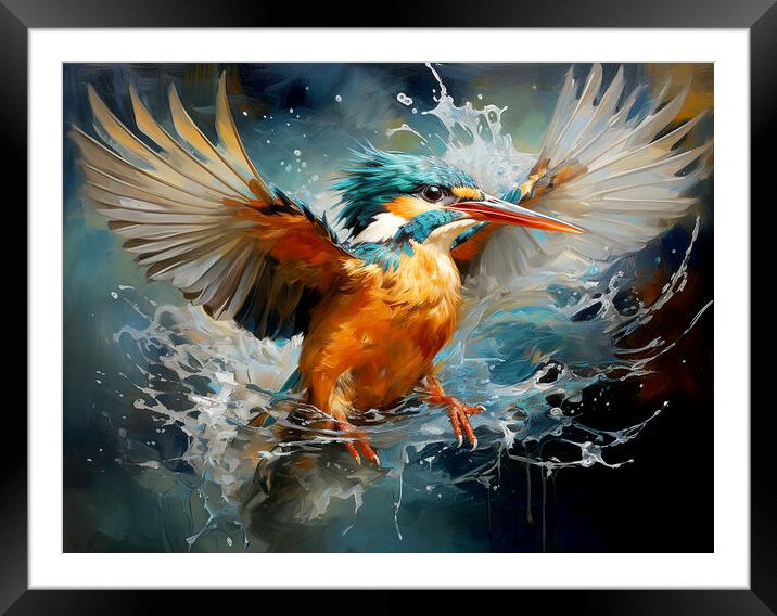 Kingfisher Framed Mounted Print by Steve Smith