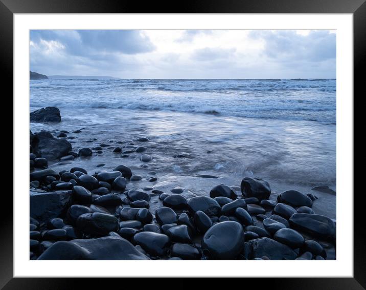 Moody Devon seascape Framed Mounted Print by Tony Twyman