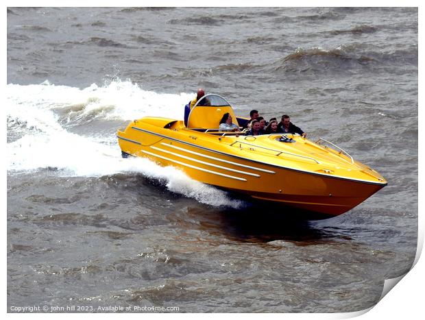 pleasure speedboat Print by john hill