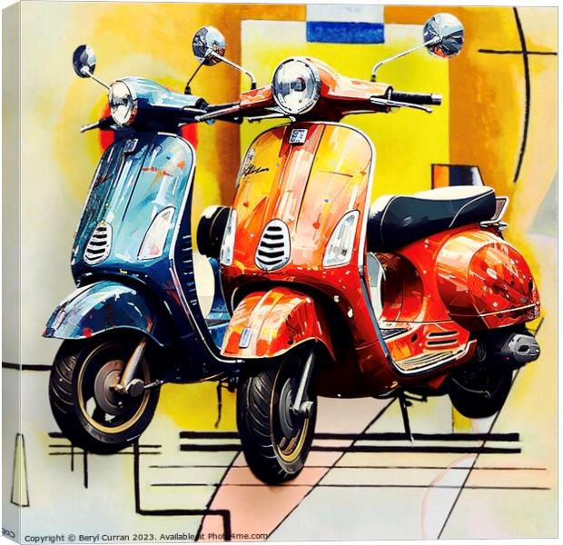 Scooters Canvas Print by Beryl Curran