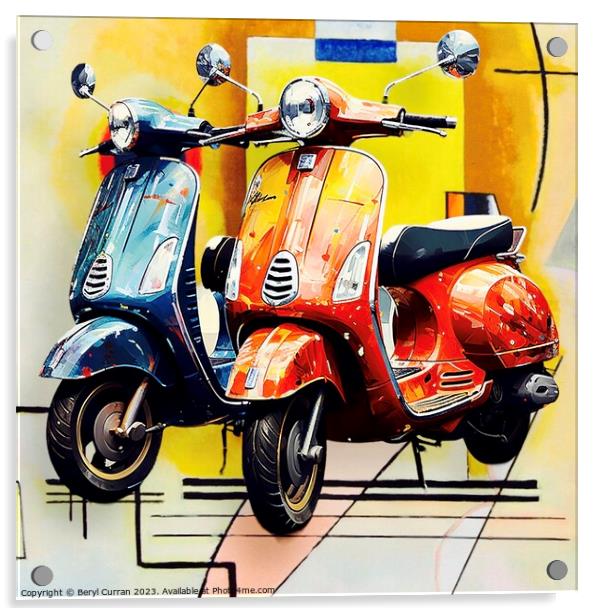 Scooters Acrylic by Beryl Curran