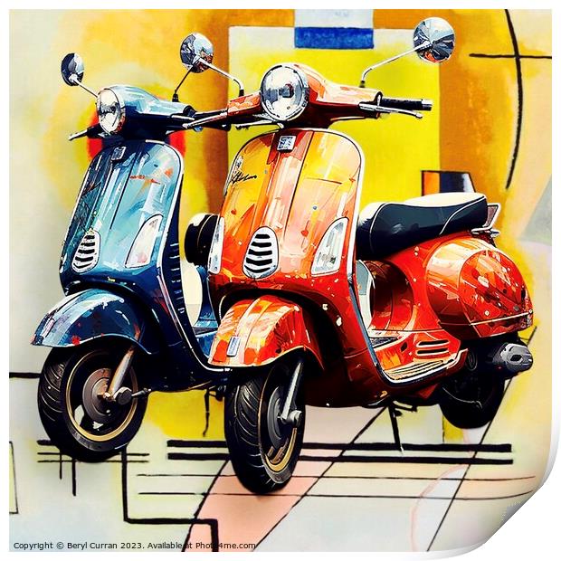 Scooters Print by Beryl Curran