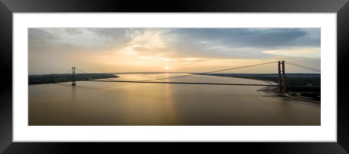 Humber Bridge Sunset Framed Mounted Print by Apollo Aerial Photography