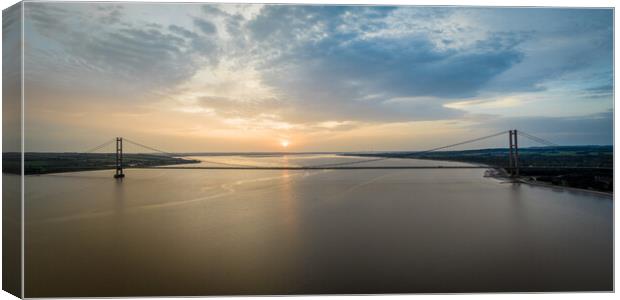 Humber Bridge Sunset Canvas Print by Apollo Aerial Photography