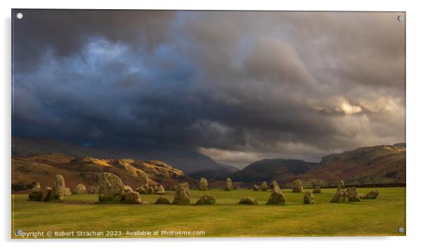 Castlerigg Stone circle Acrylic by Robert Strachan