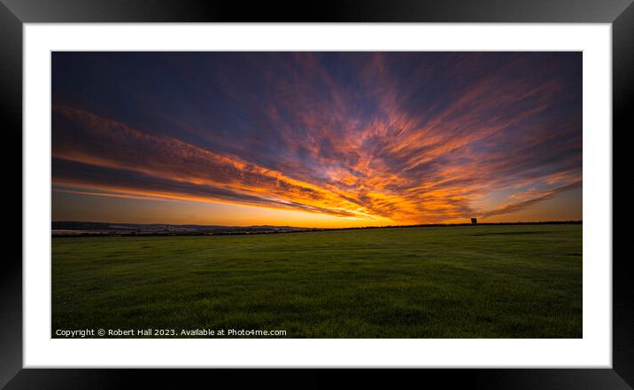 Sunset Northumberland Framed Mounted Print by Robert Hall