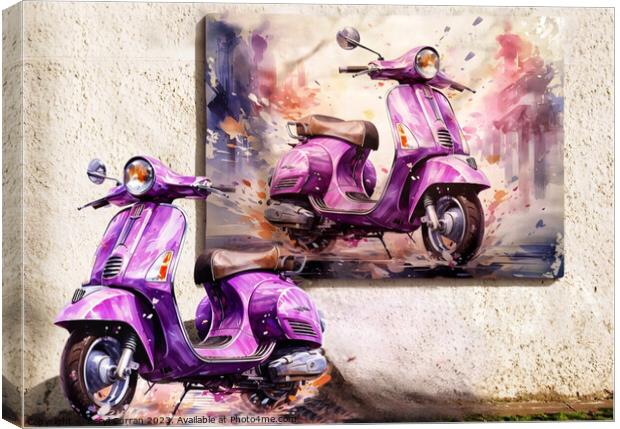Scooter in the Frame Canvas Print by Beryl Curran