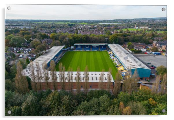 Gigg Lane Bury AFC Acrylic by Apollo Aerial Photography