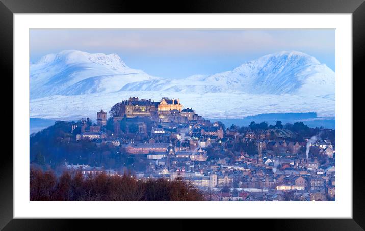 A winter landscape over Stirling Castle  Framed Mounted Print by Anthony McGeever