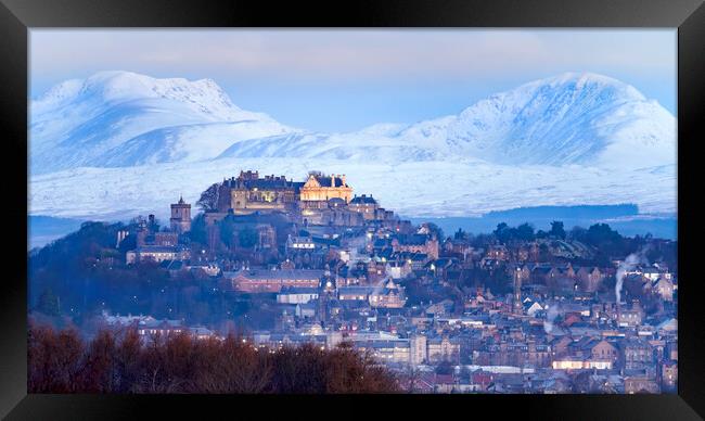 A winter landscape over Stirling Castle  Framed Print by Anthony McGeever