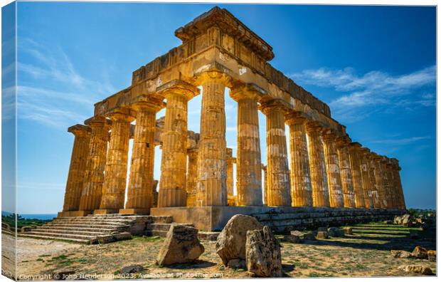 The Temple of Hera at Selinunte. Sicily Canvas Print by John Henderson