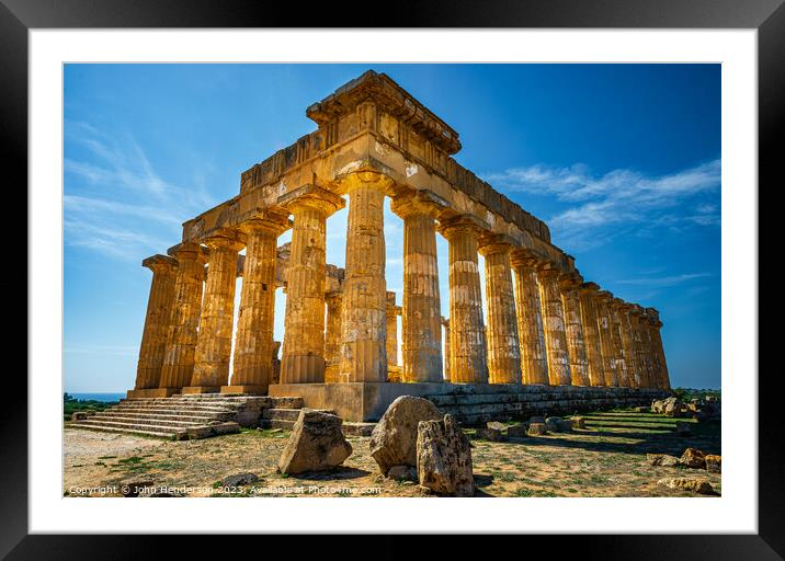 The Temple of Hera at Selinunte. Sicily Framed Mounted Print by John Henderson