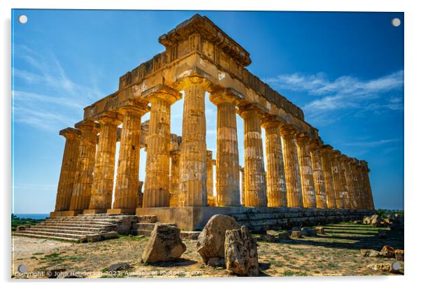 The Temple of Hera at Selinunte. Sicily Acrylic by John Henderson