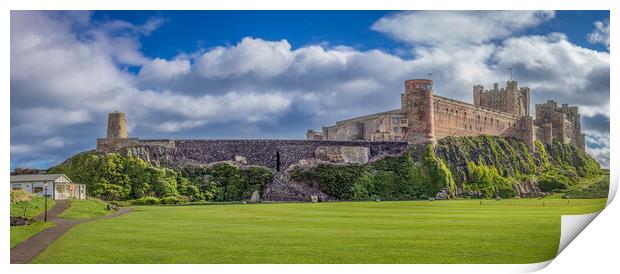 Bamburgh Castle and Green Print by Paul Grubb
