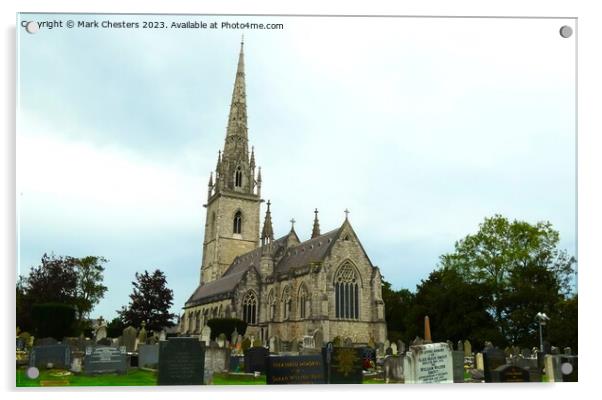 A55 St Asaph church Acrylic by Mark Chesters