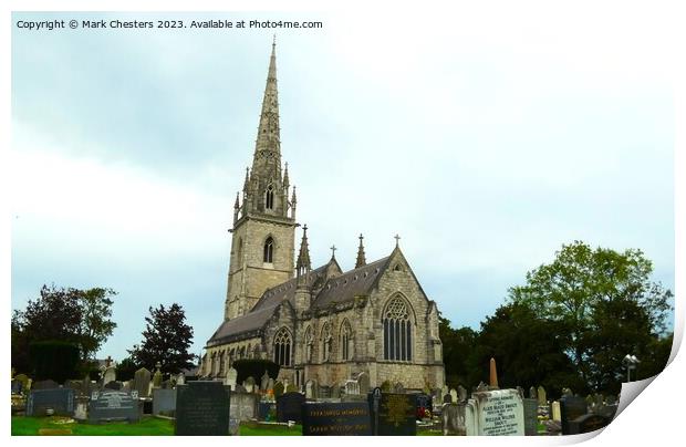 A55 St Asaph church Print by Mark Chesters