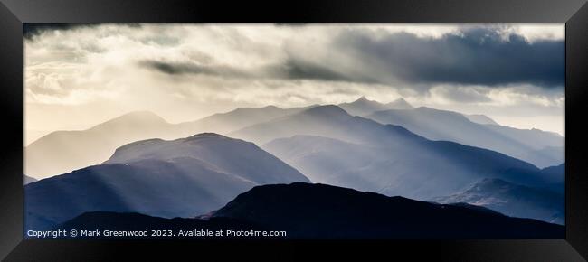 Ben Cruachan in the Rays Framed Print by Mark Greenwood