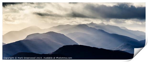 Ben Cruachan in the Rays Print by Mark Greenwood