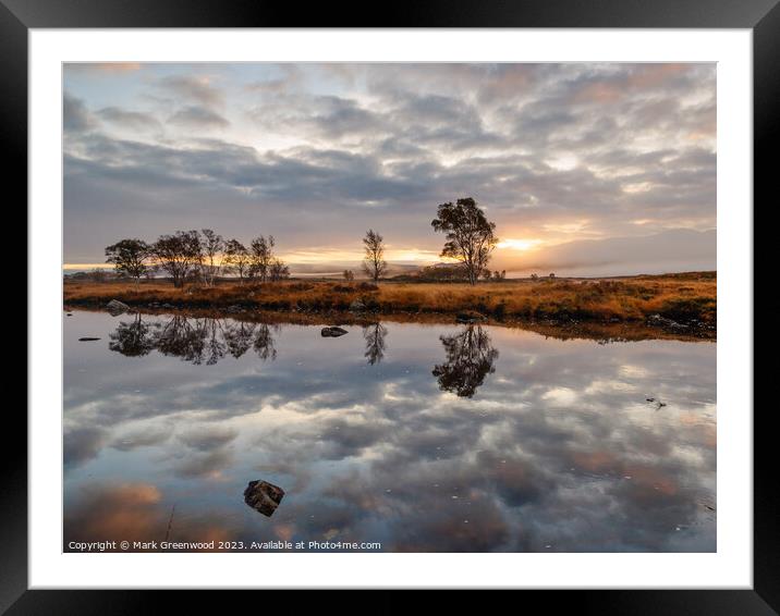 Loch Ba Sunrise Framed Mounted Print by Mark Greenwood