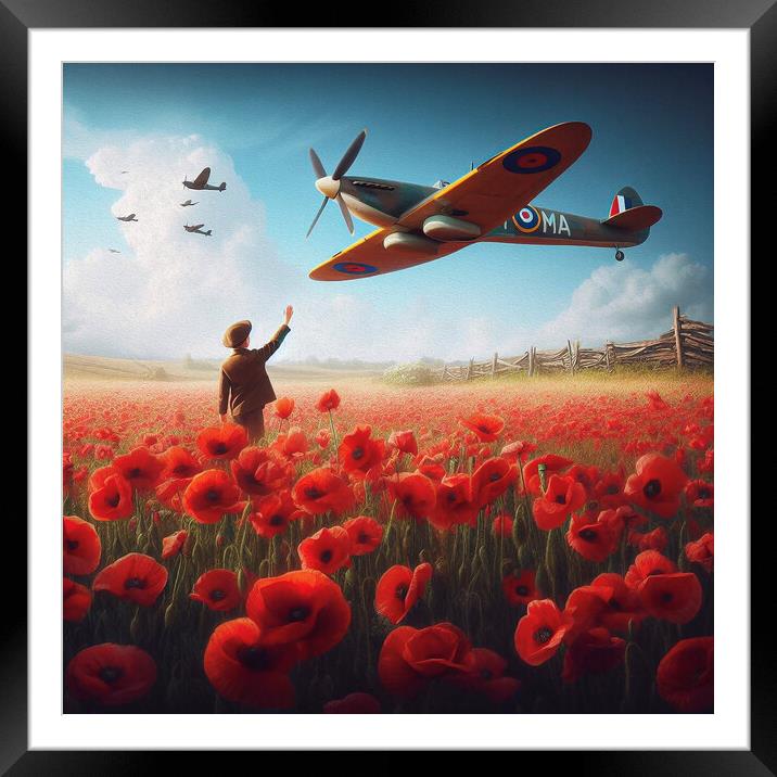Salute to the spitfire,lest we forget Framed Mounted Print by kathy white
