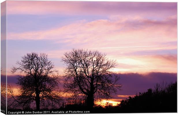 Sunset on the Isle of Axholme Canvas Print by John Dunbar