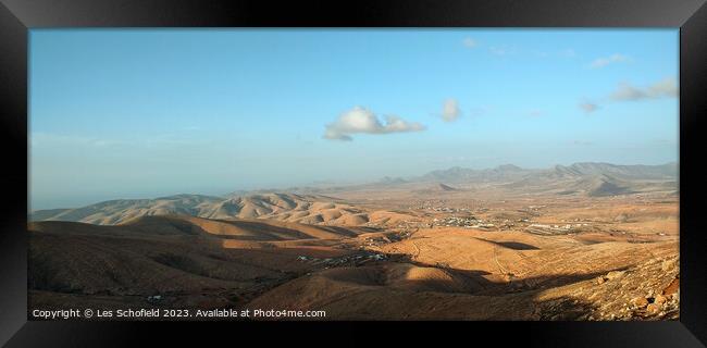 Fuerteventura  mountains  Framed Print by Les Schofield