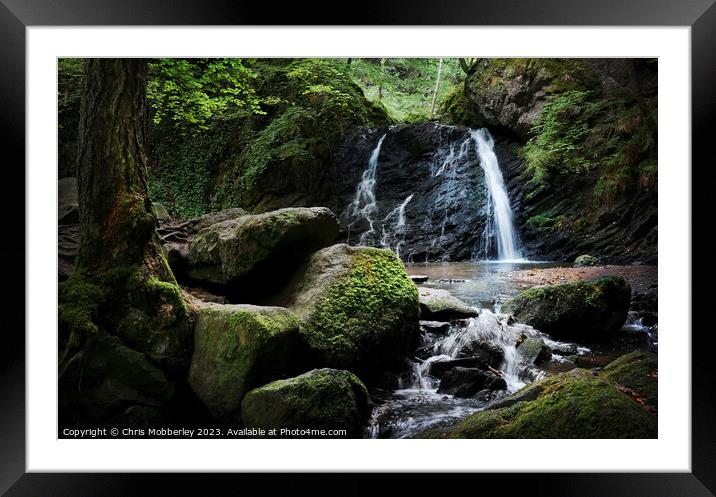 Waterfall at Fairy Glen Rosemarkie   Framed Mounted Print by Chris Mobberley