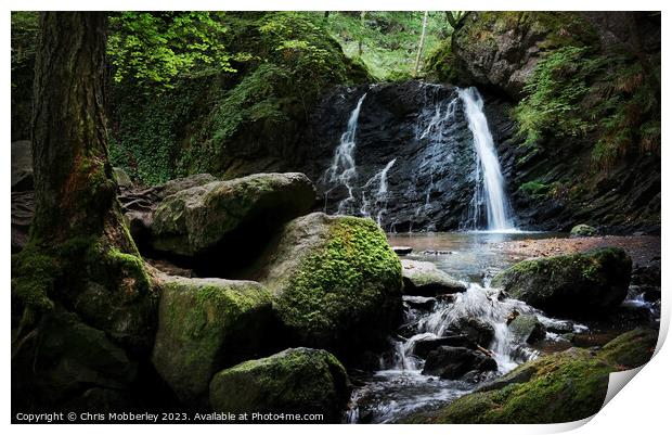 Waterfall at Fairy Glen Rosemarkie   Print by Chris Mobberley