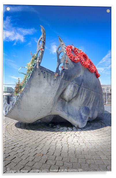 The Merchant Seaman’s Memorial in Cardiff Bay Acrylic by Simon Connellan
