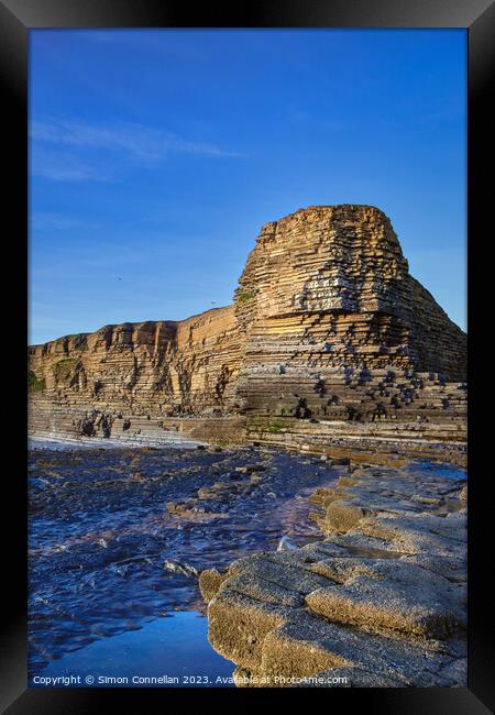 Nash Point, South Wales Framed Print by Simon Connellan