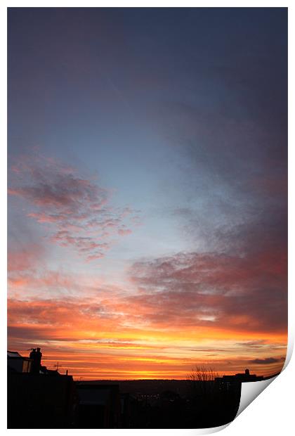 Sunrise over Sheffield Print by Ashley Ridpath