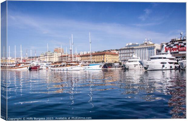 Rijeka Marina, Croatian Port on Kvarner Bay Canvas Print by Holly Burgess