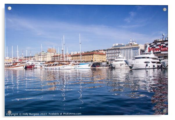 Rijeka Marina, Croatian Port on Kvarner Bay Acrylic by Holly Burgess