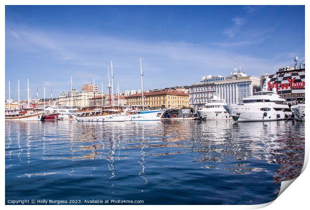 Rijeka Marina, Croatian Port on Kvarner Bay Print by Holly Burgess