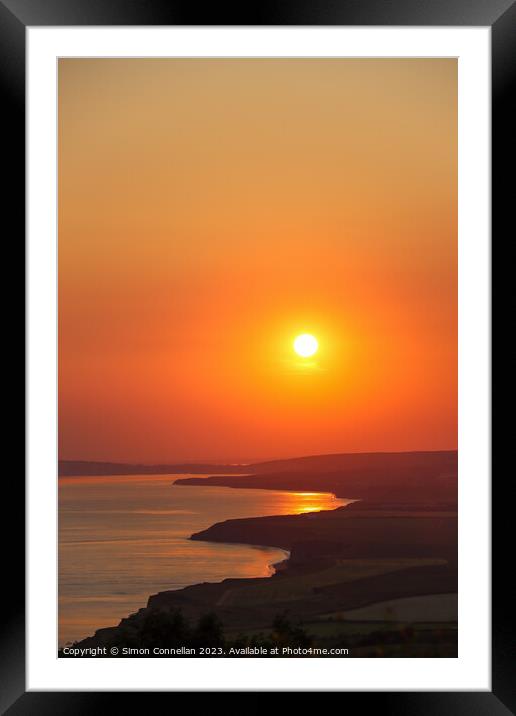 Sunset Isle of Wight Framed Mounted Print by Simon Connellan